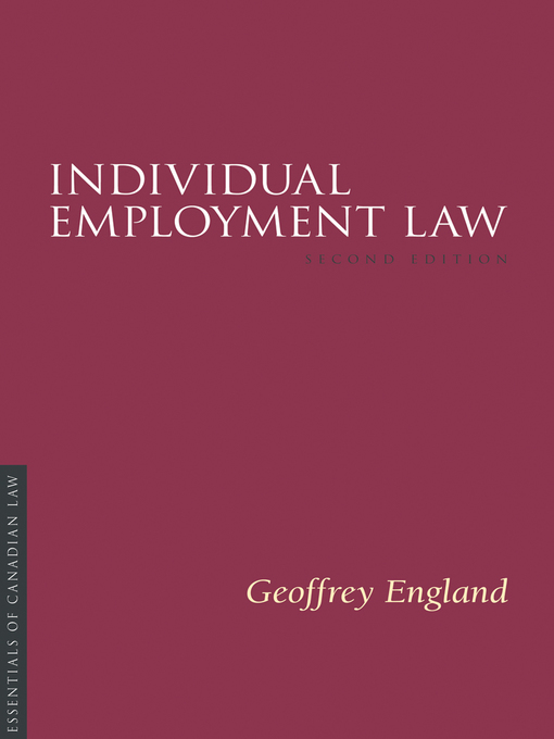 Title details for Individual Employment Law, 2/e by Geoffrey England - Available
